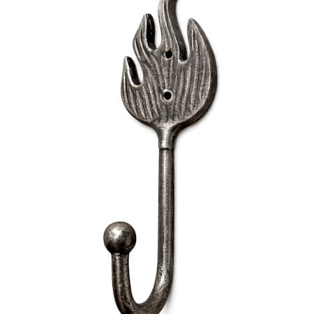 Handcrafted Metal Flame Design Wall Hook Decorative Utility